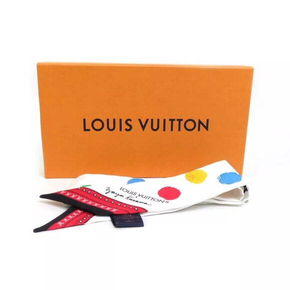 AUTHENTICITY GUARANTEED LOUIS VUITTON LV×YK Bandeau BB Scarf White - Picture 7 of 7